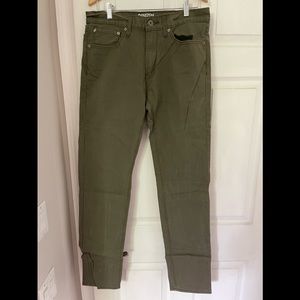 Levis jeans, olive color, great condition, worn once.